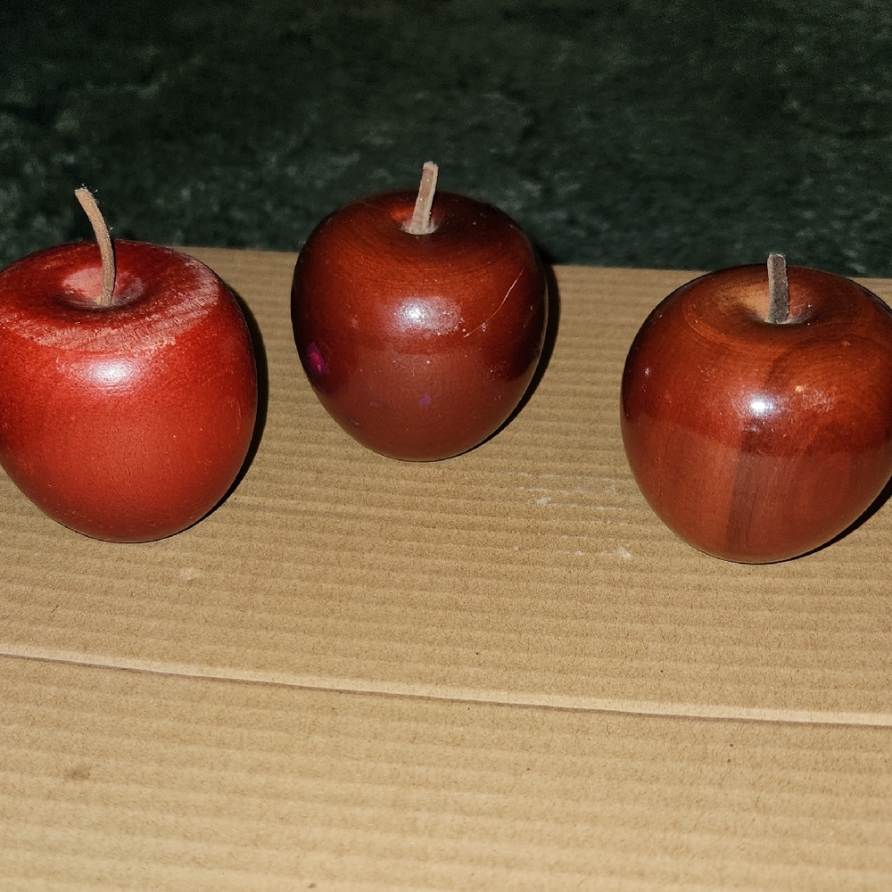 Decorative Red Apple Accents - Set of 3